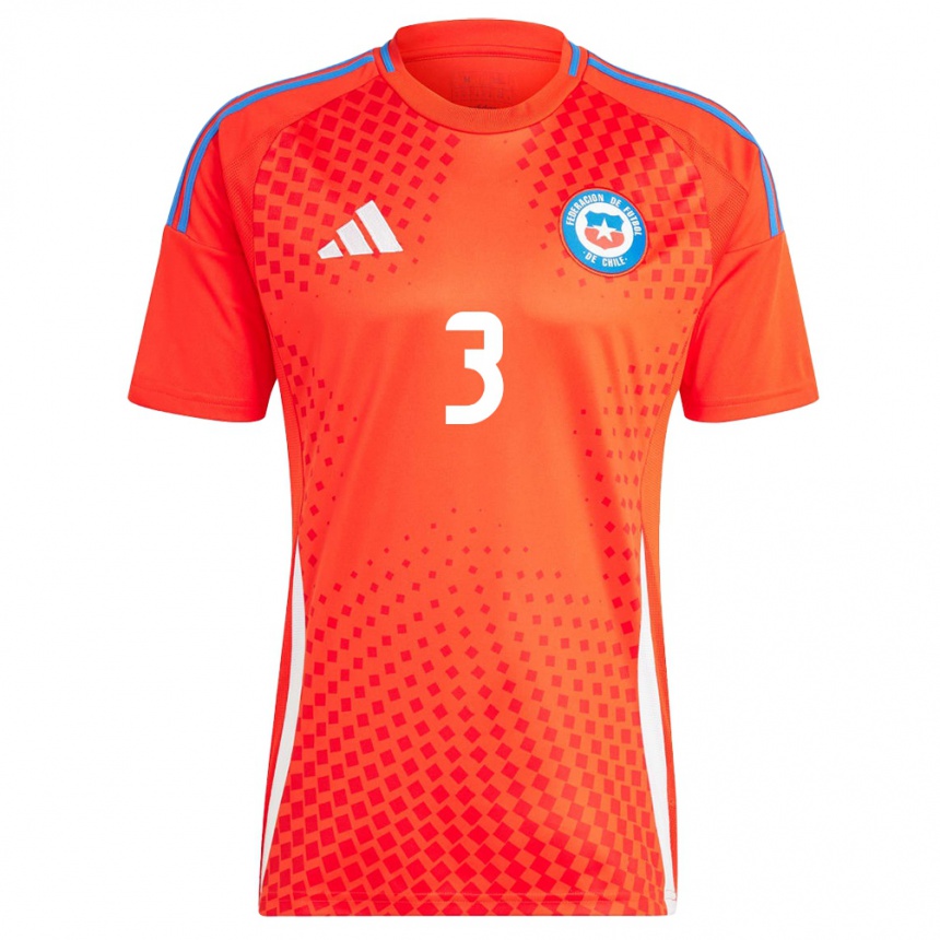 Women Football Chile Iván Román #3 Red Home Jersey 24-26 T-Shirt