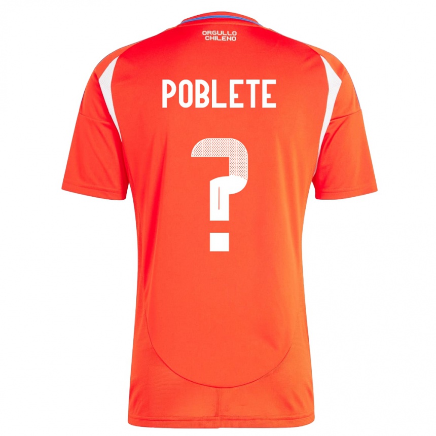 Women Football Chile José Poblete #0 Red Home Jersey 24-26 T-Shirt