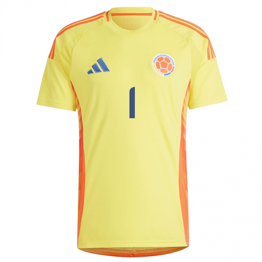 Women Football Colombia David Ospina #1 Yellow Home Jersey 24-26 T-Shirt