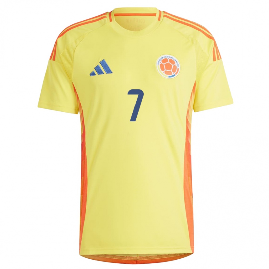 Women Football Colombia Gisela Robledo #7 Yellow Home Jersey 24-26 T-Shirt