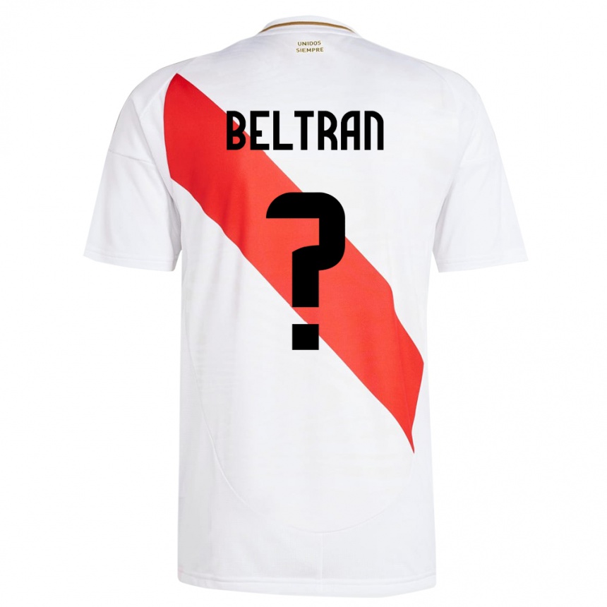 Women Football Peru Adrián Beltrán #0 White Home Jersey 24-26 T-Shirt