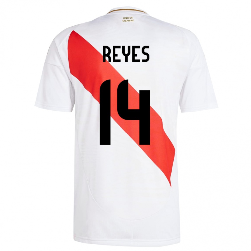 Women Football Peru Alison Reyes #14 White Home Jersey 24-26 T-Shirt