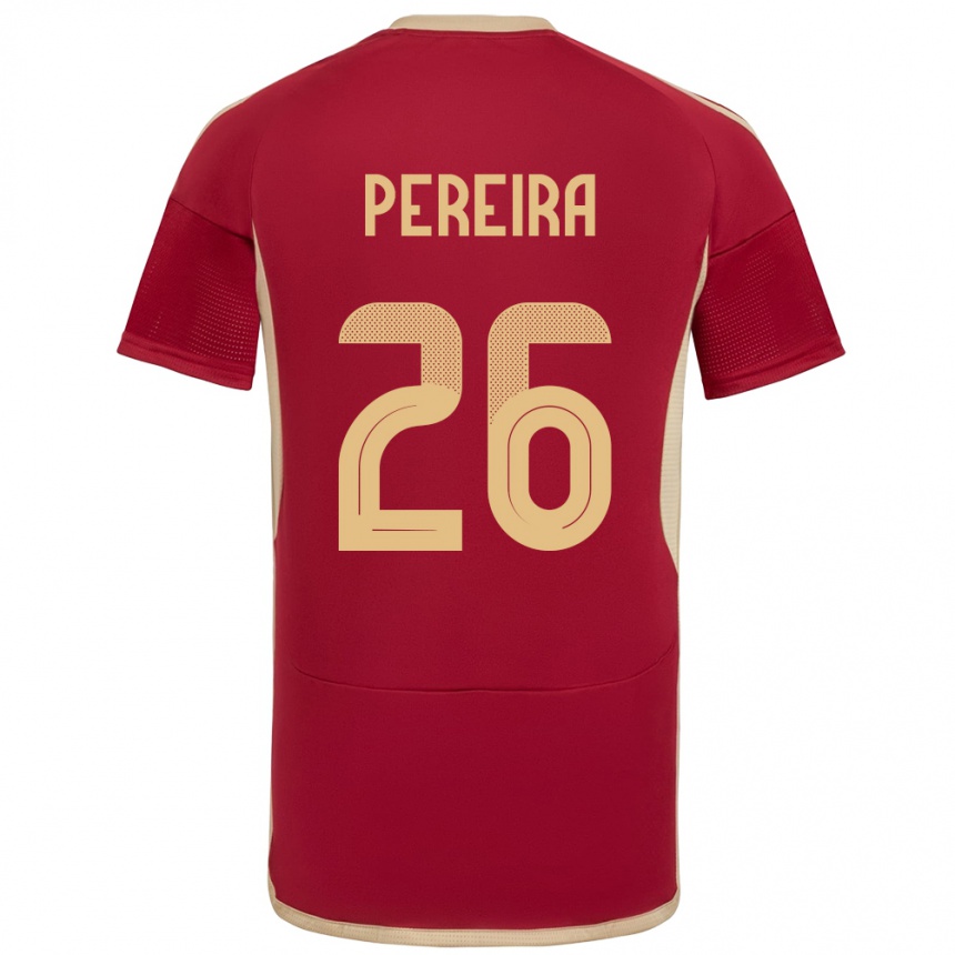 Women Football Venezuela Daniel Pereira #26 Burgundy Home Jersey 24-26 T-Shirt