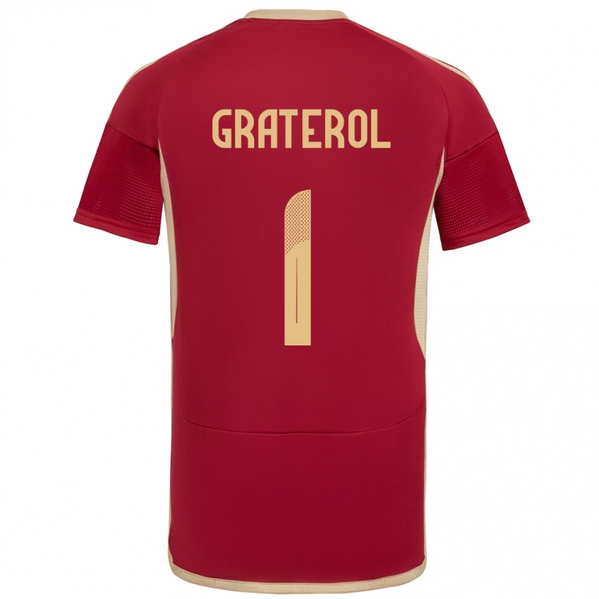 Women Football Venezuela Joel Graterol #1 Burgundy Home Jersey 24-26 T-Shirt