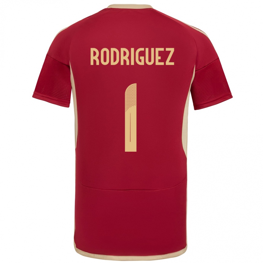 Women Football Venezuela Samuel Rodriguez #1 Burgundy Home Jersey 24-26 T-Shirt