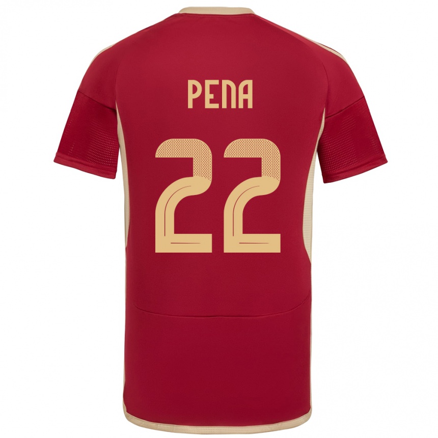 Women Football Venezuela Lewuis Peña #22 Burgundy Home Jersey 24-26 T-Shirt
