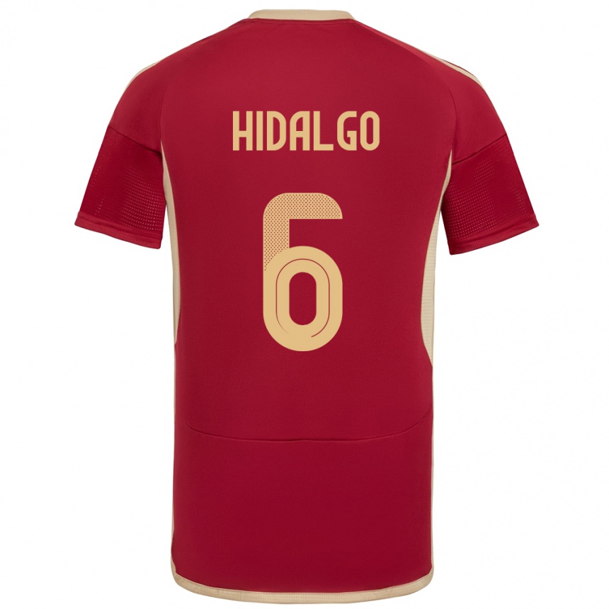 Women Football Venezuela Rai Hidalgo #6 Burgundy Home Jersey 24-26 T-Shirt