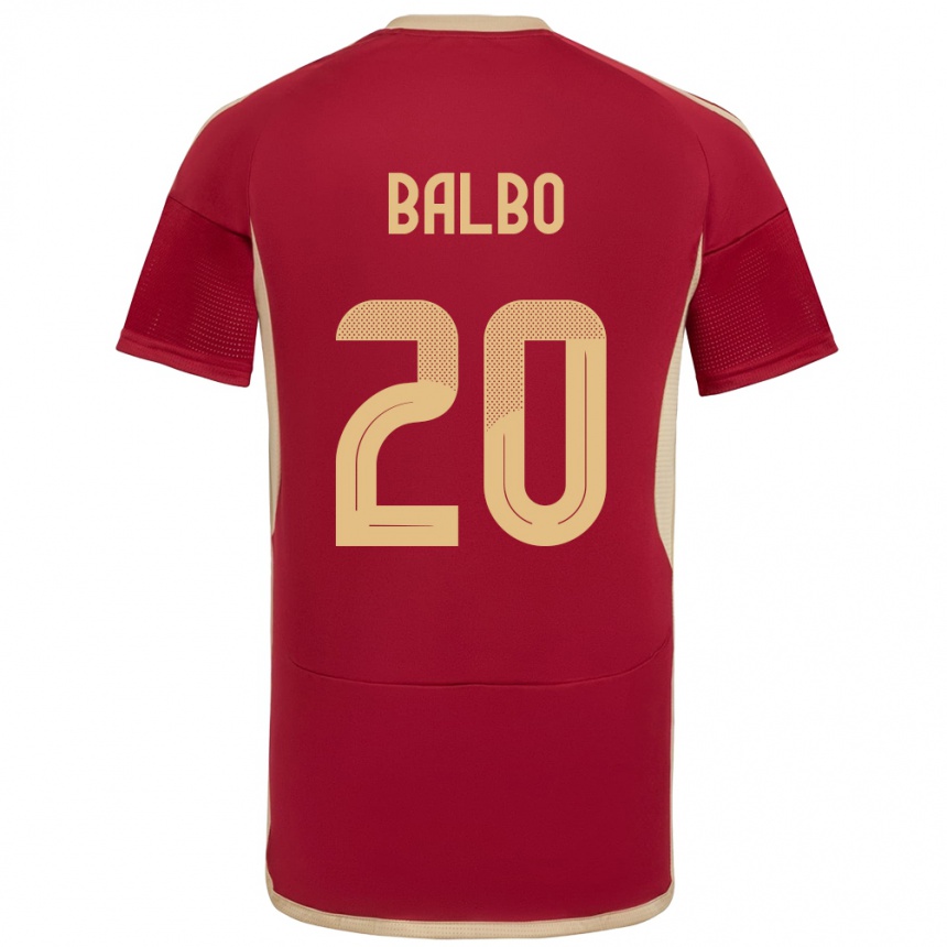 Women Football Venezuela Luis Balbo #20 Burgundy Home Jersey 24-26 T-Shirt