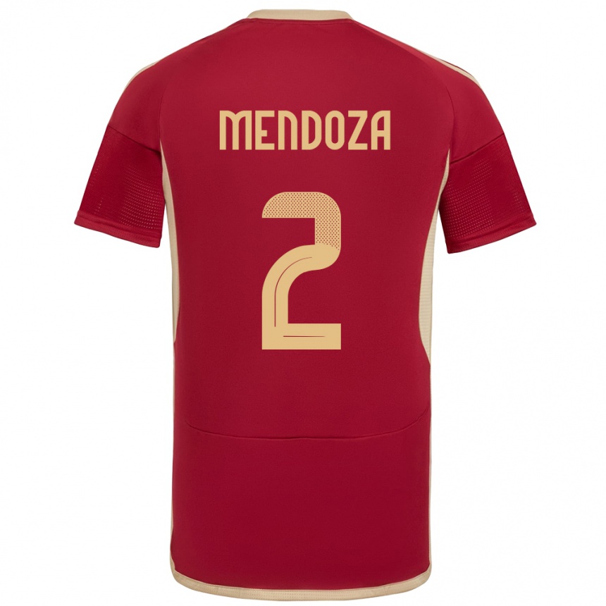 Women Football Venezuela Rafanny Mendoza #2 Burgundy Home Jersey 24-26 T-Shirt