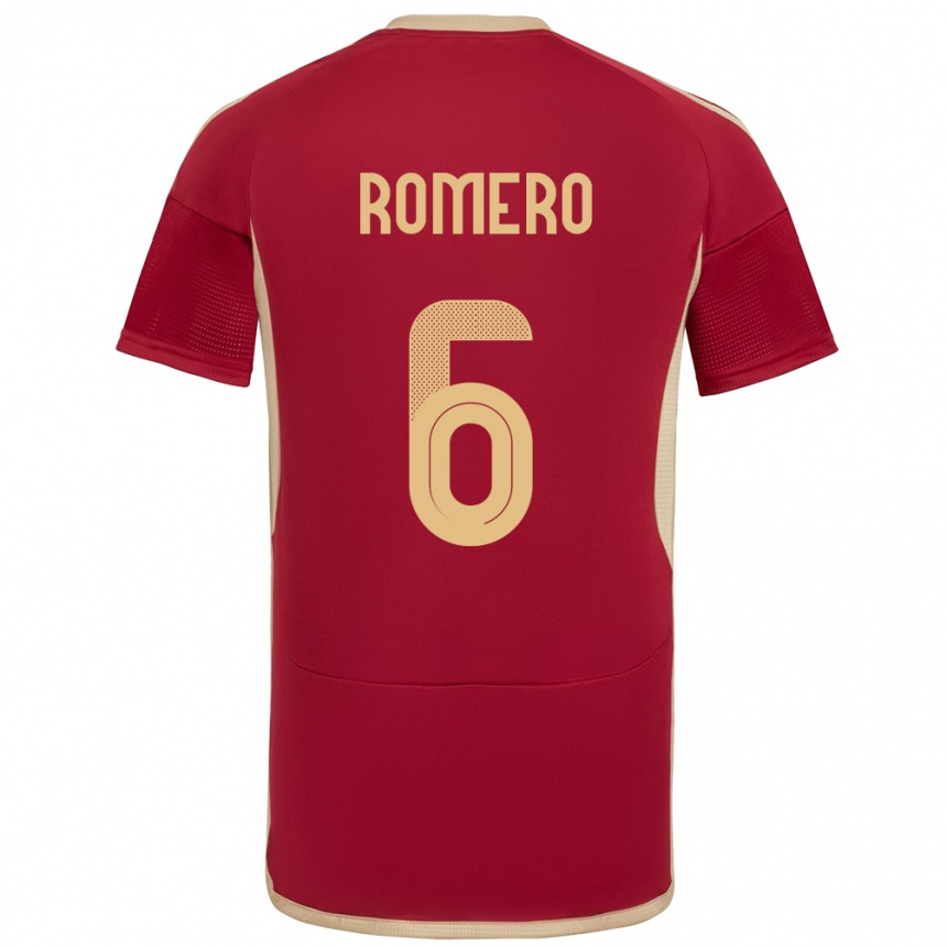 Women Football Venezuela Michelle Romero #6 Burgundy Home Jersey 24-26 T-Shirt