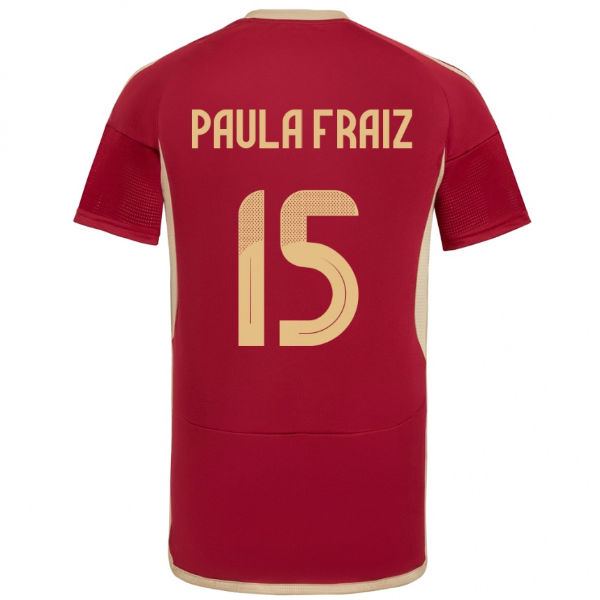 Women Football Venezuela Ana Paula Fraiz #15 Burgundy Home Jersey 24-26 T-Shirt