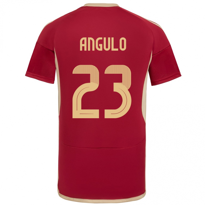 Women Football Venezuela Gabriela Angulo #23 Burgundy Home Jersey 24-26 T-Shirt