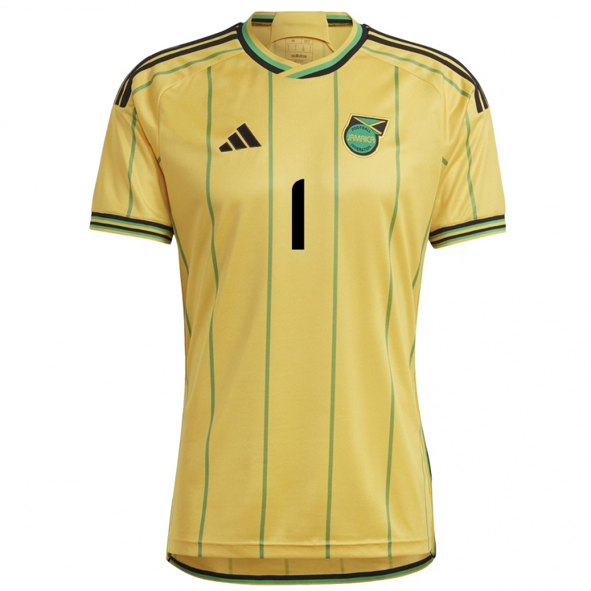 Women Football Jamaica Shaquan Davis #1 Yellow Home Jersey 24-26 T-Shirt