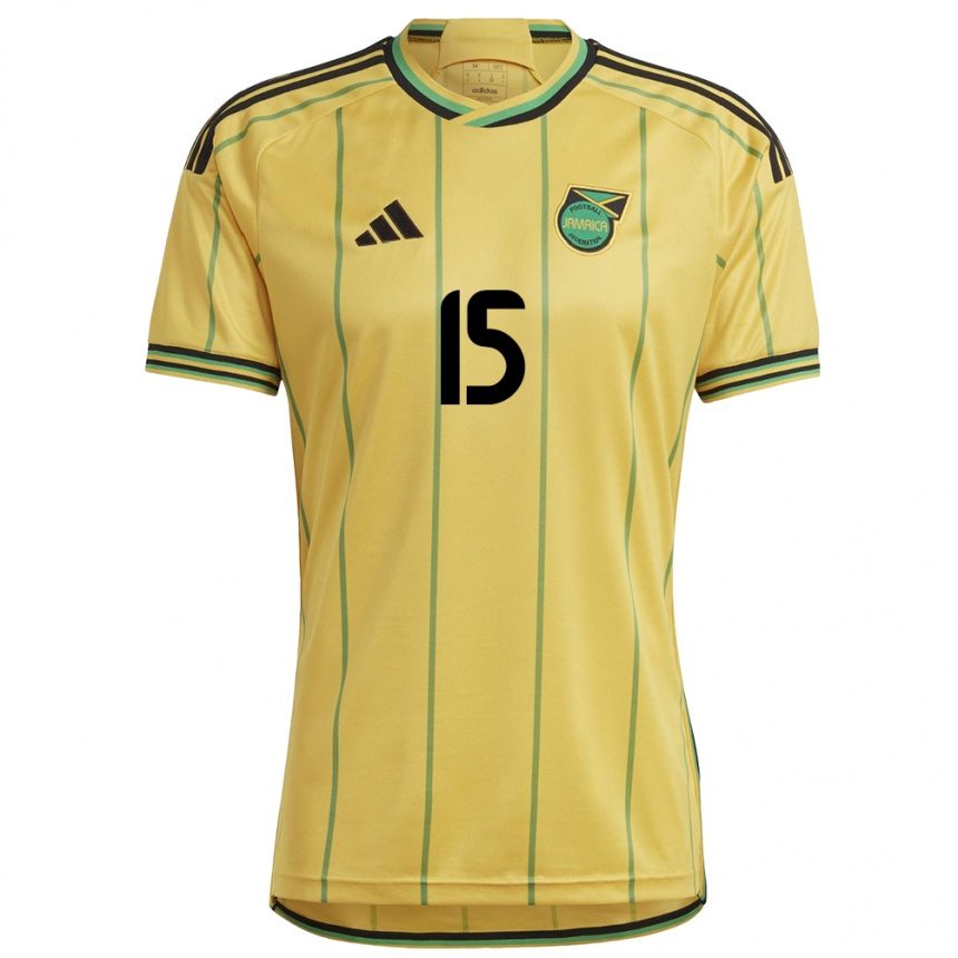 Women Football Jamaica Joel Latibeaudiere #15 Yellow Home Jersey 24-26 T-Shirt