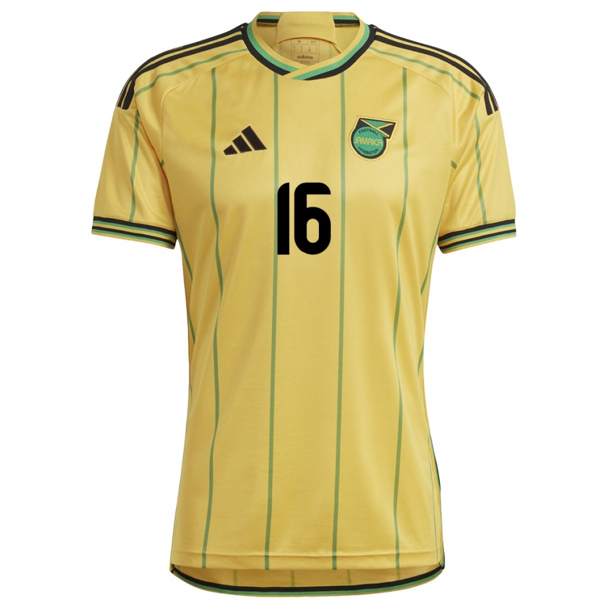 Women Football Jamaica Njeri Butts #16 Yellow Home Jersey 24-26 T-Shirt