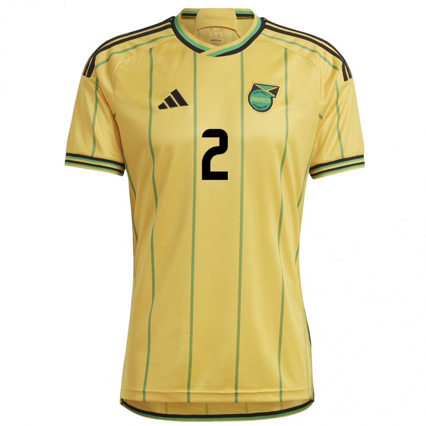 Women Football Jamaica Dexter Lembikisa #2 Yellow Home Jersey 24-26 T-Shirt