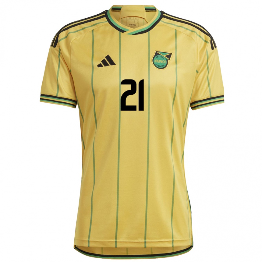 Women Football Jamaica Isreala Groves #21 Yellow Home Jersey 24-26 T-Shirt