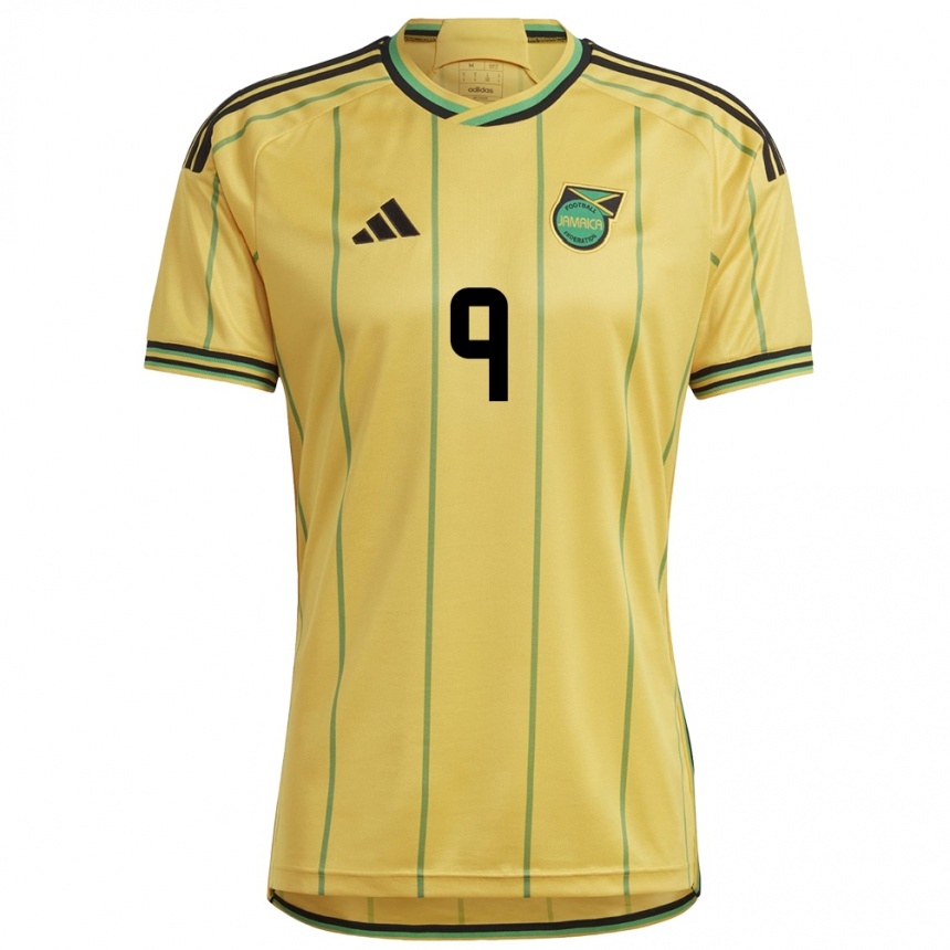 Women Football Jamaica Cory Burke #9 Yellow Home Jersey 24-26 T-Shirt
