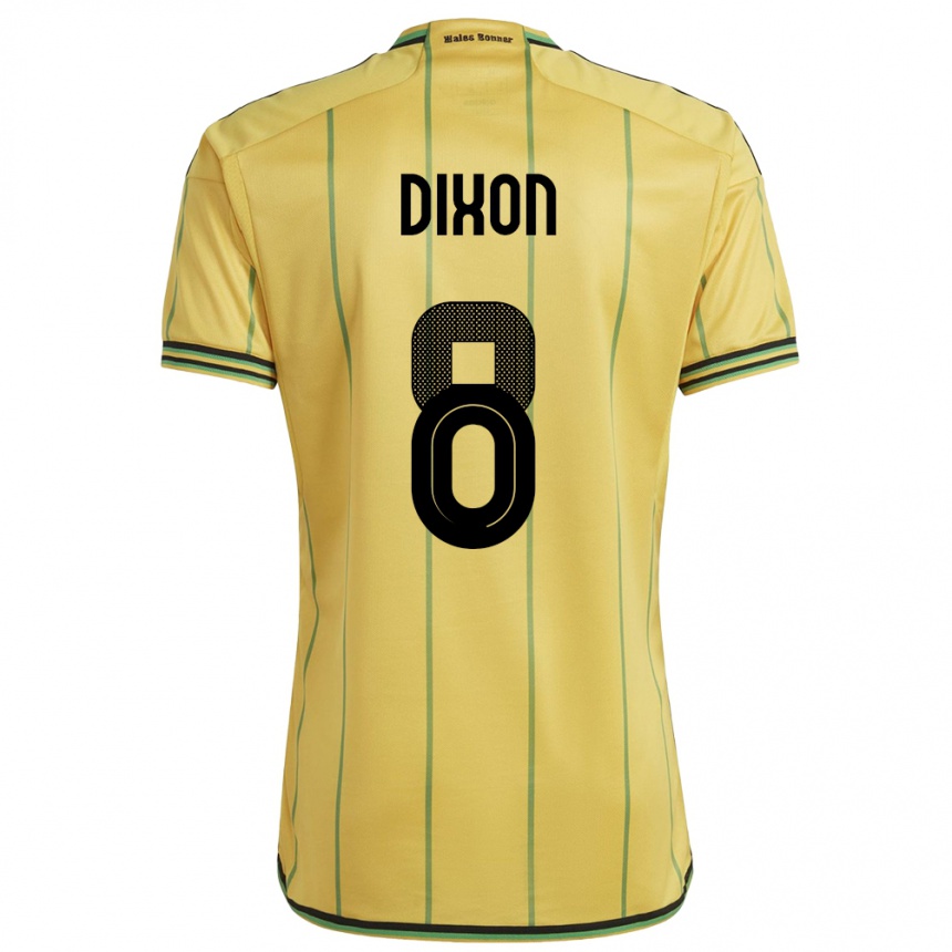 Women Football Jamaica Kaheim Dixon #8 Yellow Home Jersey 24-26 T-Shirt