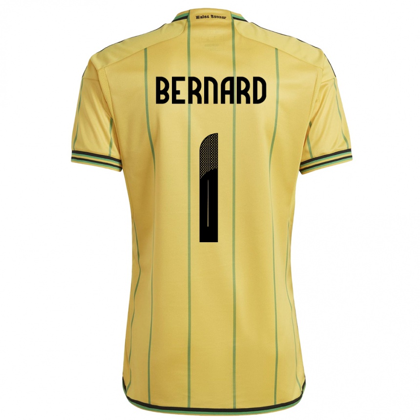 Women Football Jamaica Akeem Bernard #1 Yellow Home Jersey 24-26 T-Shirt