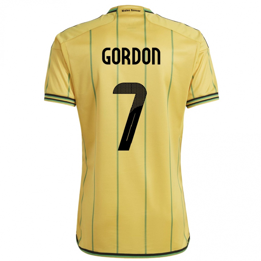 Women Football Jamaica Robino Gordon #7 Yellow Home Jersey 24-26 T-Shirt