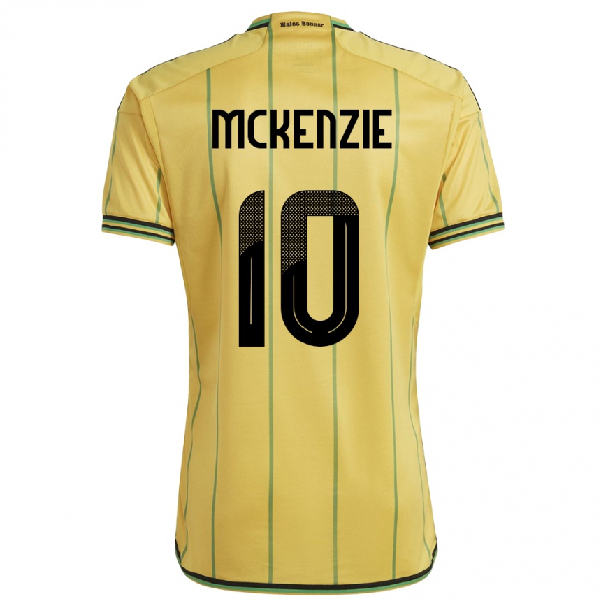 Women Football Jamaica Denzel Mckenzie #10 Yellow Home Jersey 24-26 T-Shirt