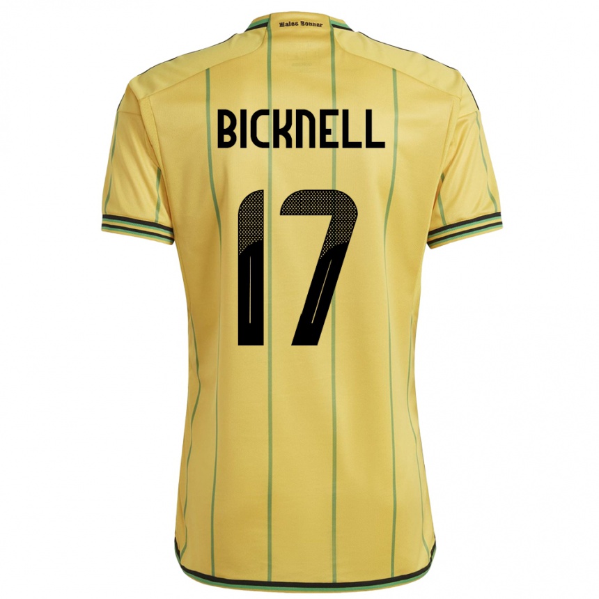 Women Football Jamaica Alexander Bicknell #17 Yellow Home Jersey 24-26 T-Shirt