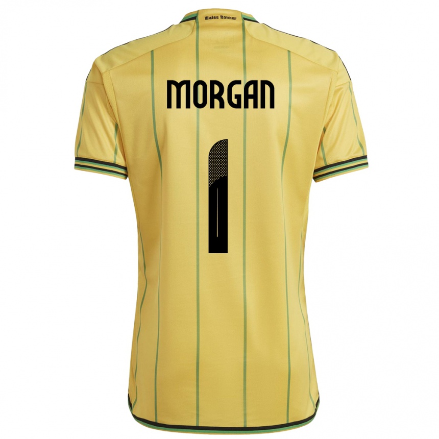 Women Football Jamaica Aliyah Morgan #1 Yellow Home Jersey 24-26 T-Shirt