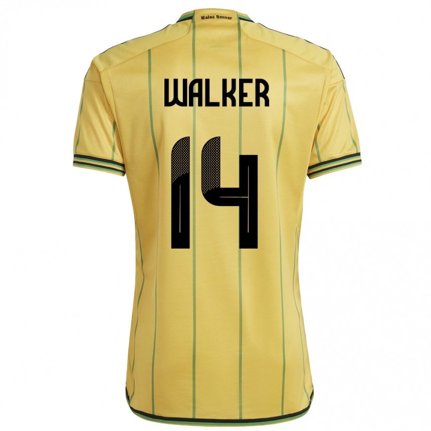 Women Football Jamaica Ricshya Walker #14 Yellow Home Jersey 24-26 T-Shirt