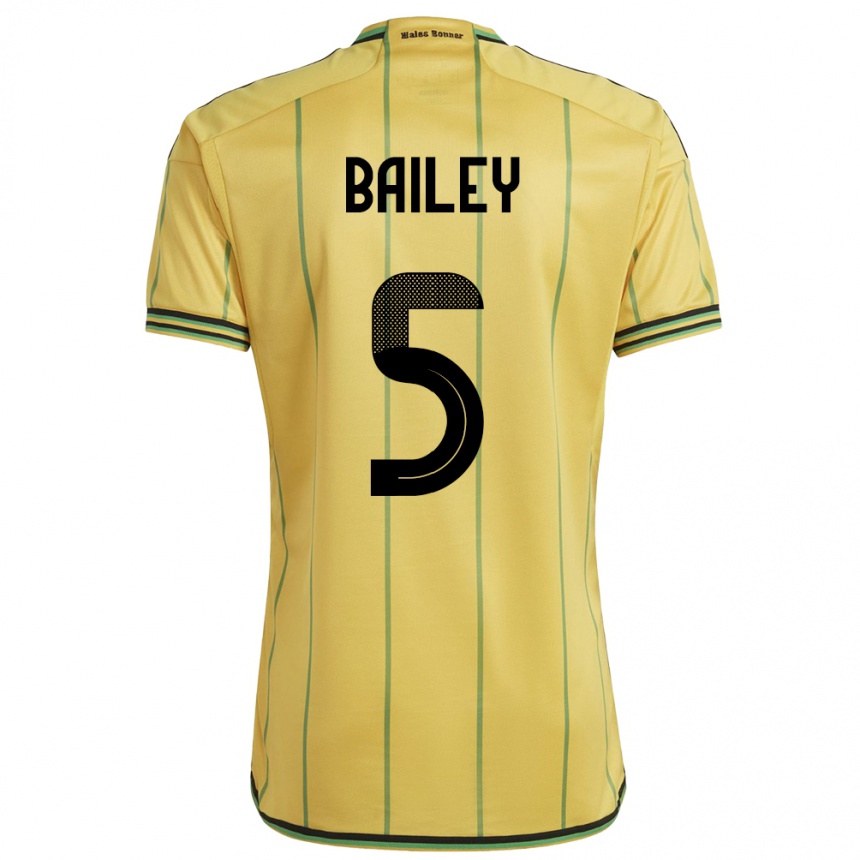Women Football Jamaica Jade Bailey #5 Yellow Home Jersey 24-26 T-Shirt