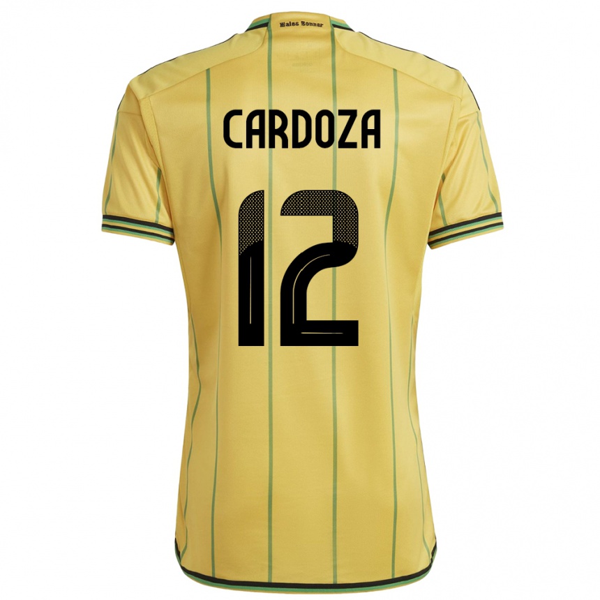 Women Football Jamaica Naya Cardoza #12 Yellow Home Jersey 24-26 T-Shirt