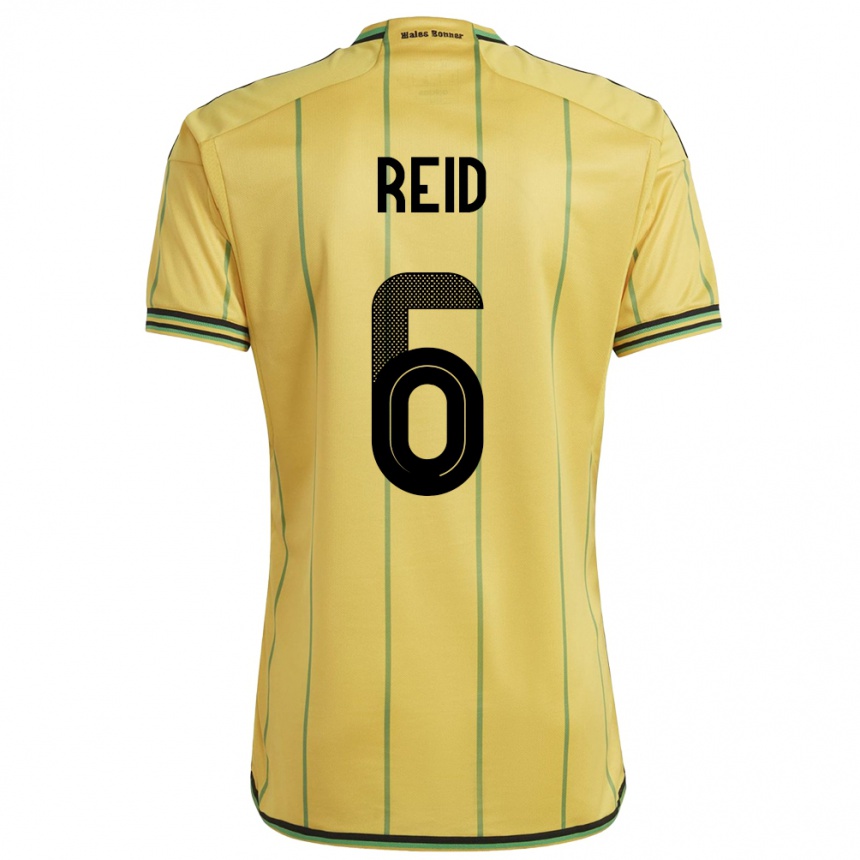 Women Football Jamaica Lauren Reid #6 Yellow Home Jersey 24-26 T-Shirt