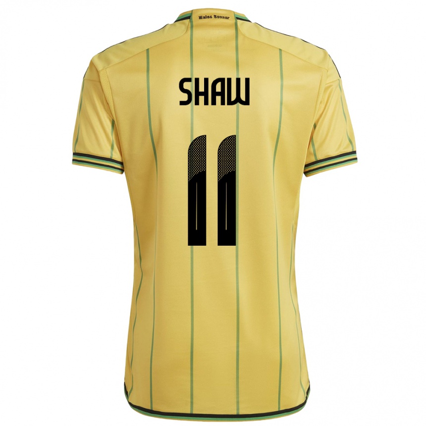 Women Football Jamaica Khadija Shaw #11 Yellow Home Jersey 24-26 T-Shirt