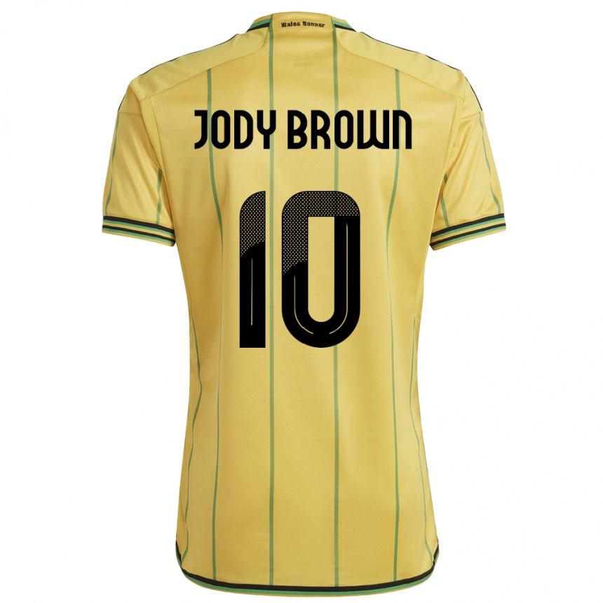 Women Football Jamaica Jody Brown #10 Yellow Home Jersey 24-26 T-Shirt