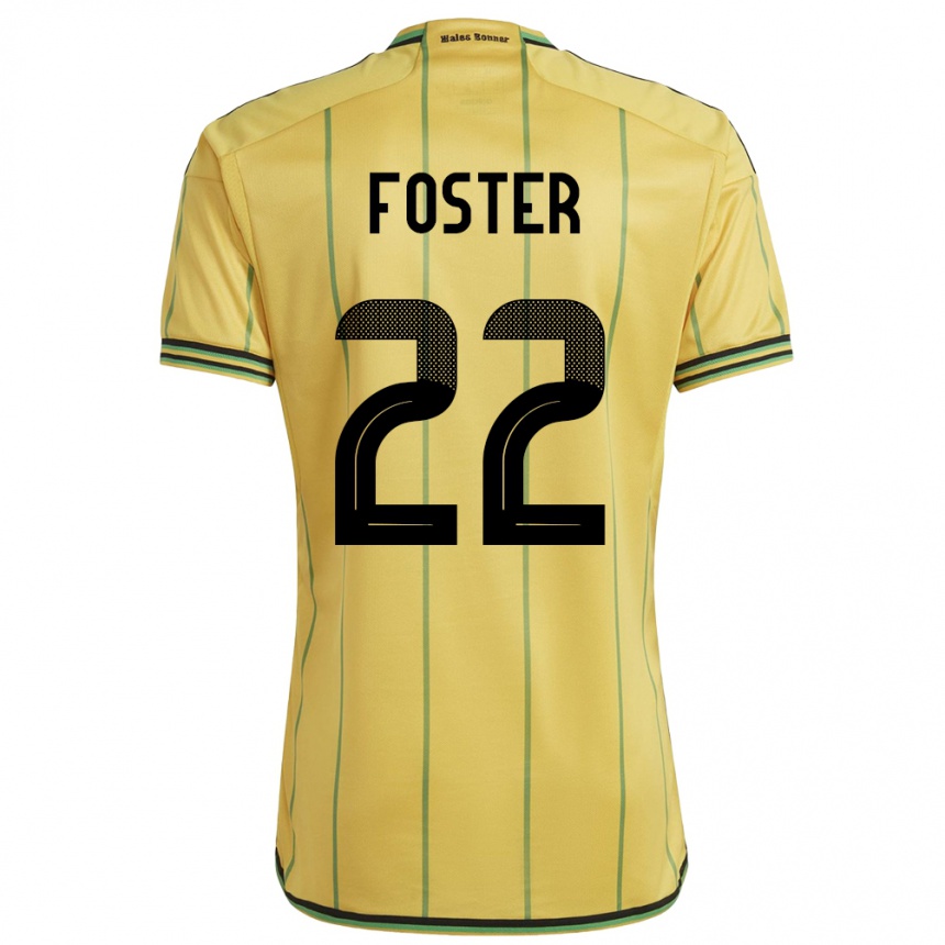 Women Football Jamaica Shanise Foster #22 Yellow Home Jersey 24-26 T-Shirt