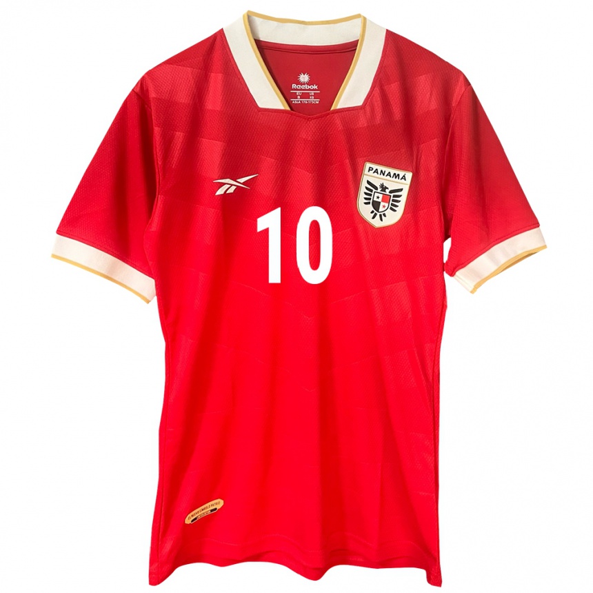 Women Football Panama Yoel Bárcenas #10 Red Home Jersey 24-26 T-Shirt