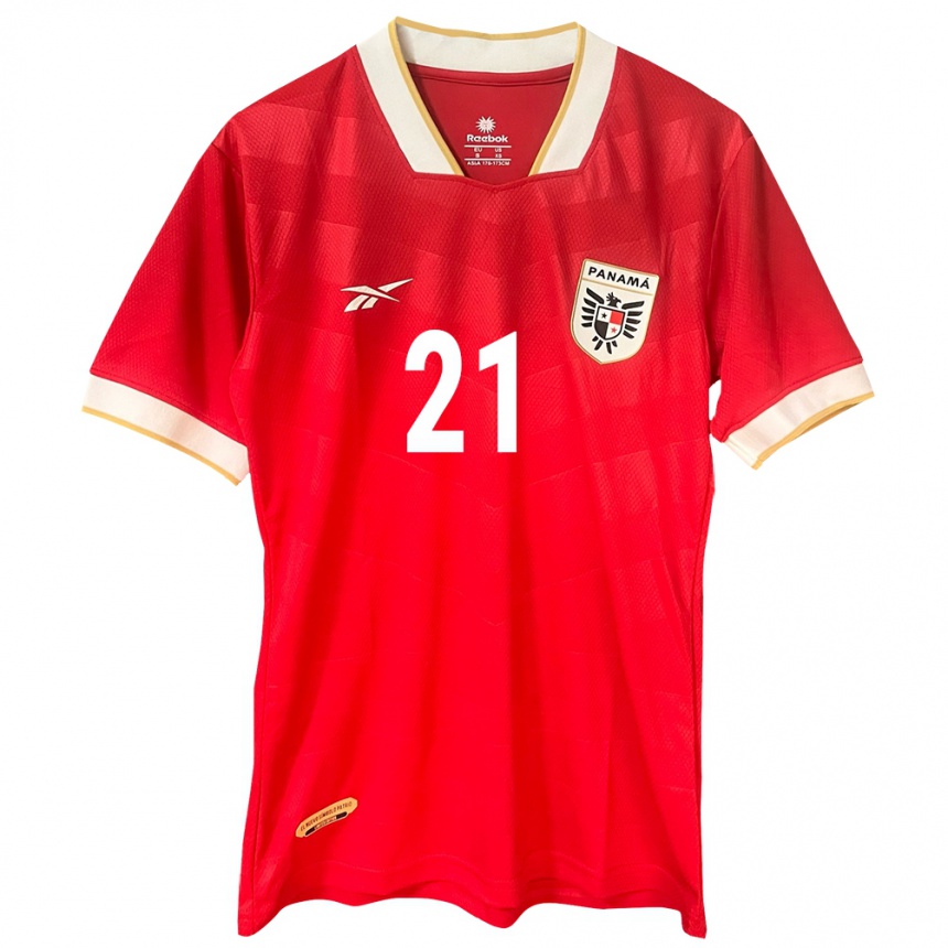 Women Football Panama Alberto Ruiz #21 Red Home Jersey 24-26 T-Shirt