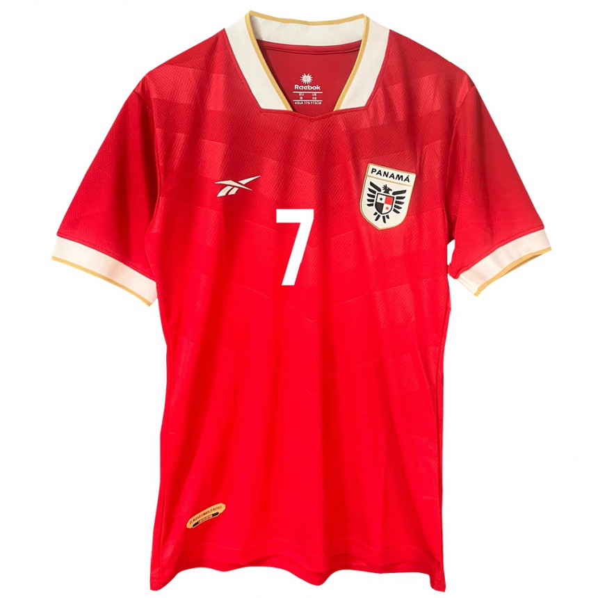 Women Football Panama Emily Cedeño #7 Red Home Jersey 24-26 T-Shirt