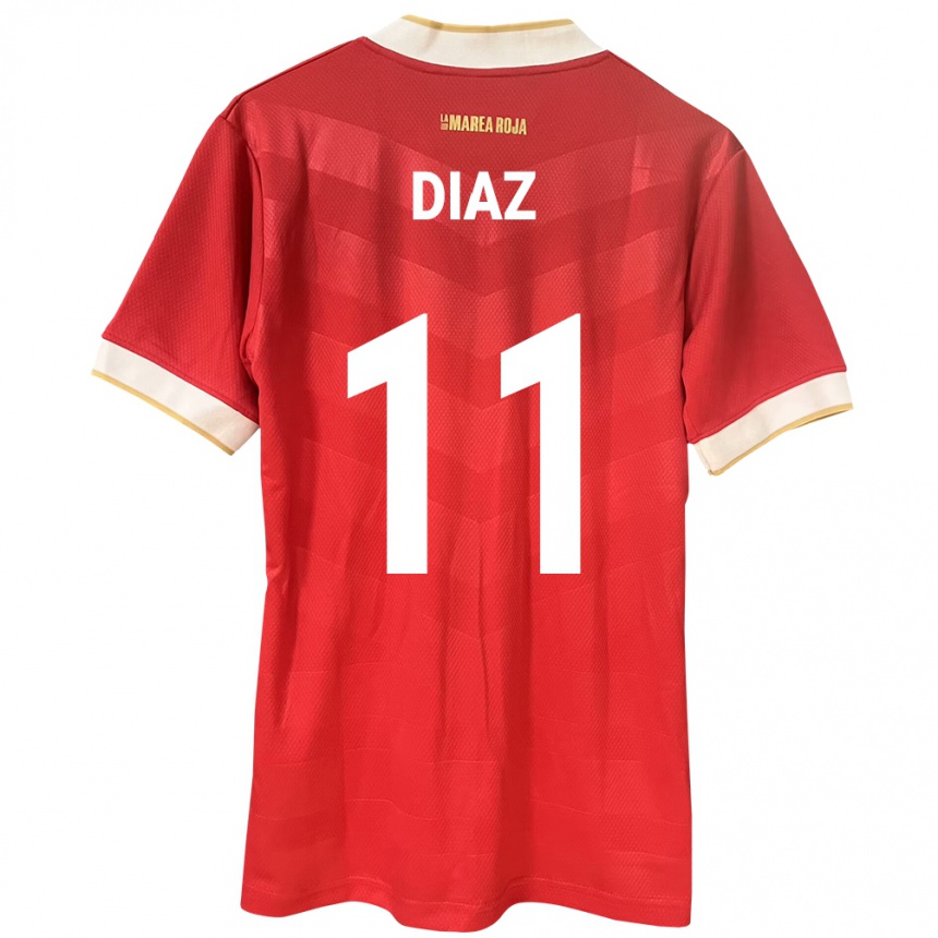 Women Football Panama Ismael Díaz #11 Red Home Jersey 24-26 T-Shirt