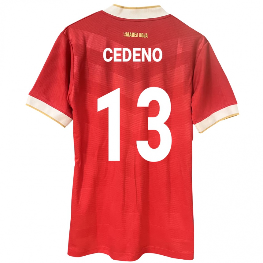 Women Football Panama Edward Cedeño #13 Red Home Jersey 24-26 T-Shirt