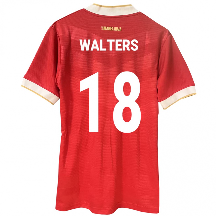 Women Football Panama Kairo Walters #18 Red Home Jersey 24-26 T-Shirt
