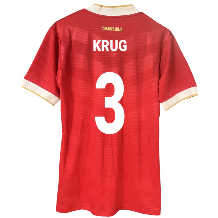 Women Football Panama Martín Krug #3 Red Home Jersey 24-26 T-Shirt