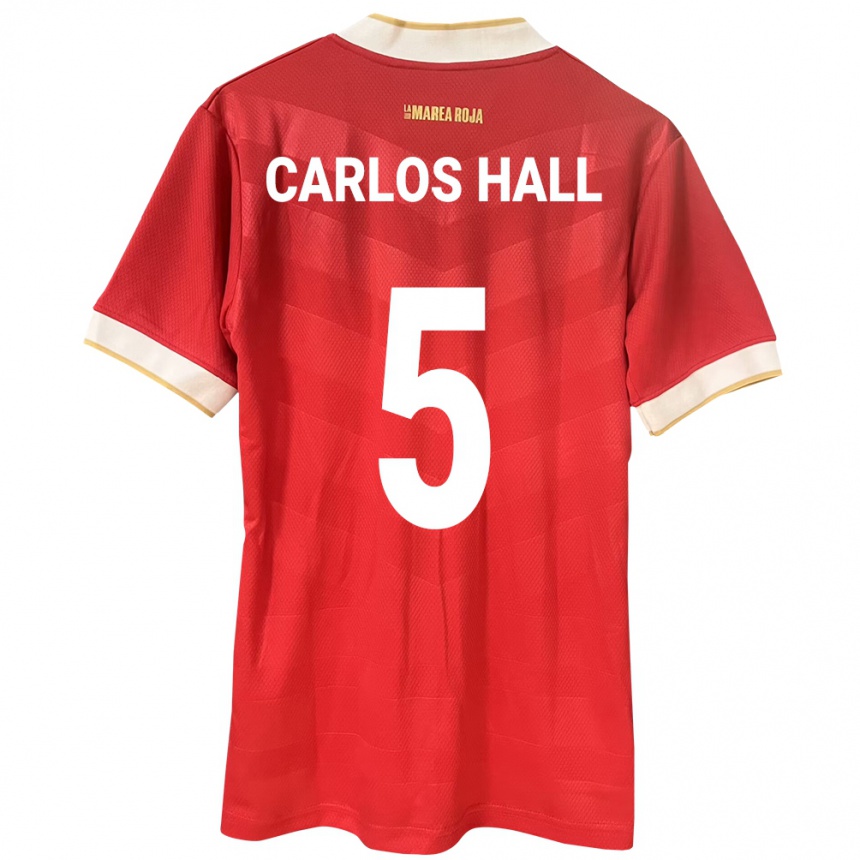 Women Football Panama Juan Carlos Hall #5 Red Home Jersey 24-26 T-Shirt