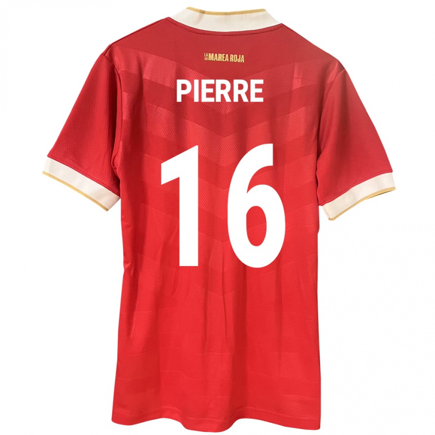 Women Football Panama Jael Pierre #16 Red Home Jersey 24-26 T-Shirt