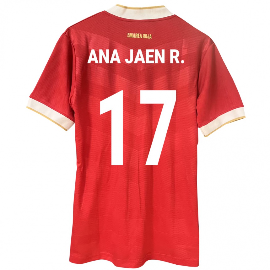 Women Football Panama Ana Jaén Rodríguez #17 Red Home Jersey 24-26 T-Shirt