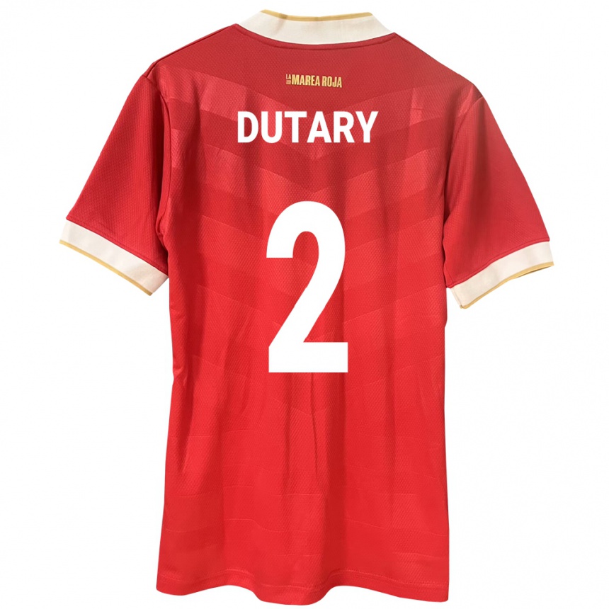 Women Football Panama Claudia Dutary #2 Red Home Jersey 24-26 T-Shirt