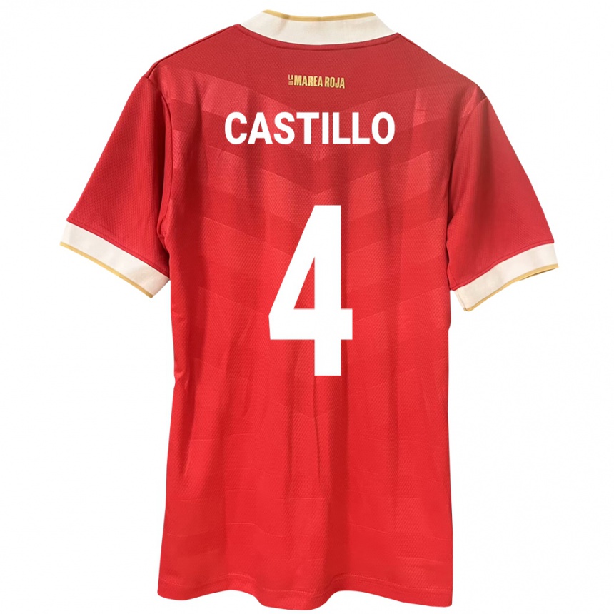 Women Football Panama Katherine Castillo #4 Red Home Jersey 24-26 T-Shirt