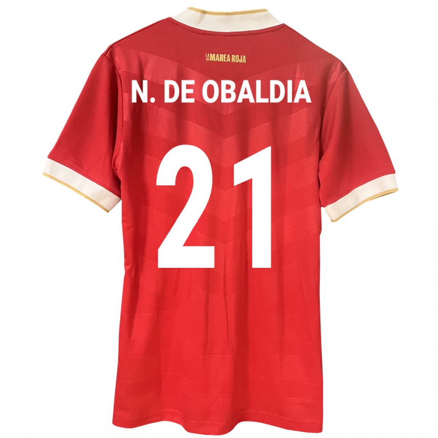 Women Football Panama Nicole De Obaldía #21 Red Home Jersey 24-26 T-Shirt