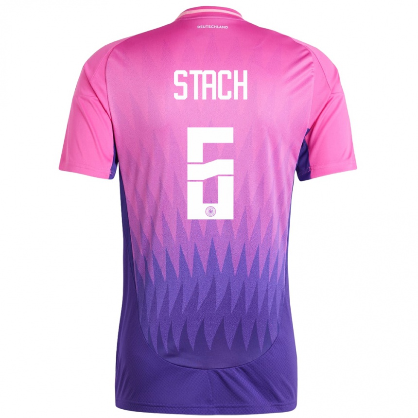 Women Football Germany Anton Stach #6 Pink Purple Away Jersey 24-26 T-Shirt