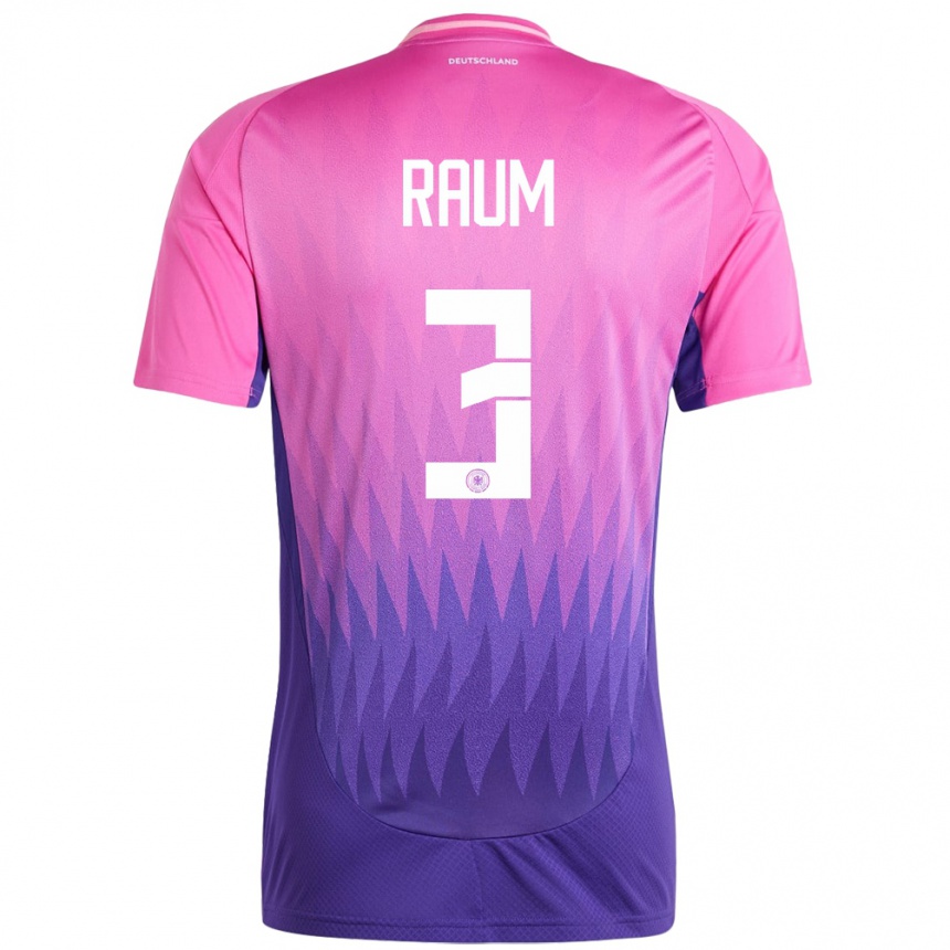 Women Football Germany David Raum #3 Pink Purple Away Jersey 24-26 T-Shirt